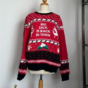 ADULT Festive Red Funny Holiday Sweater